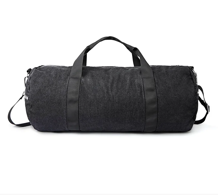 Black Denim Duffel Bag