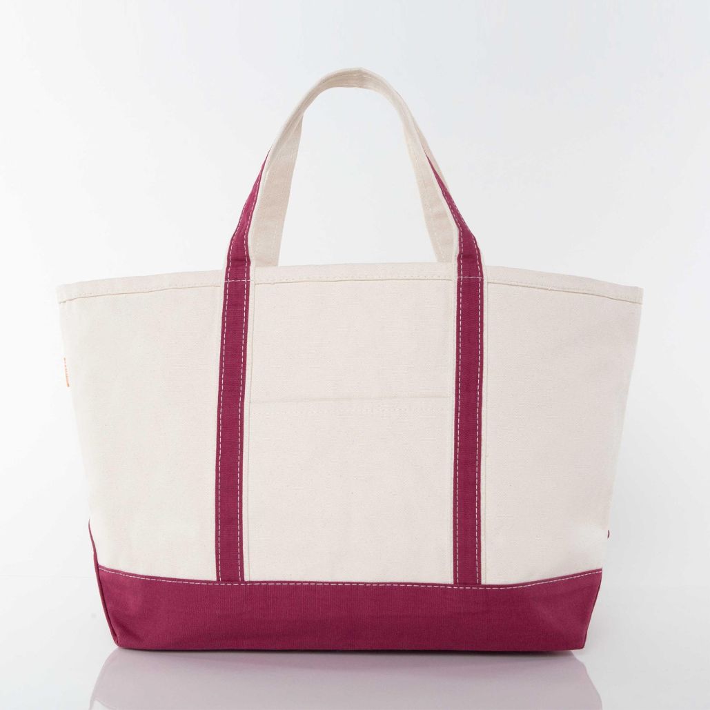 Maroon Large Zippered Tote Bag