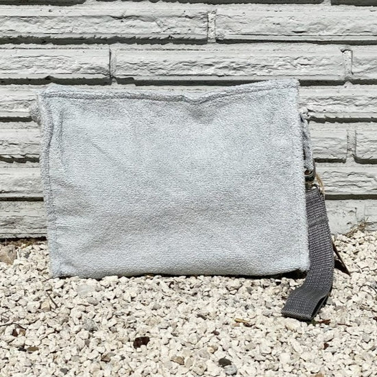 Pearl Grey Large Terry Pouch