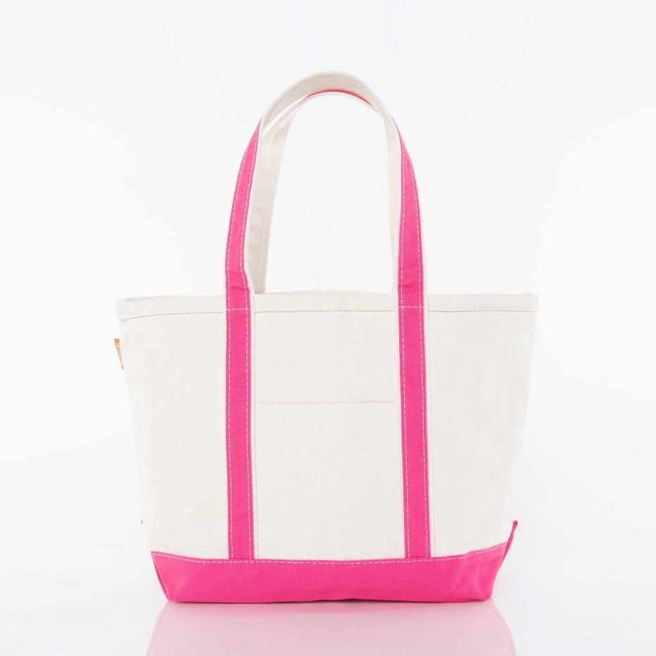 Hot Pink Medium Zippered Tote Bag