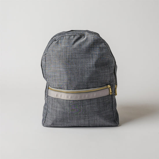Grey Chambray Medium Backpack