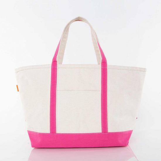 Hot Pink Large Zippered Tote Bag