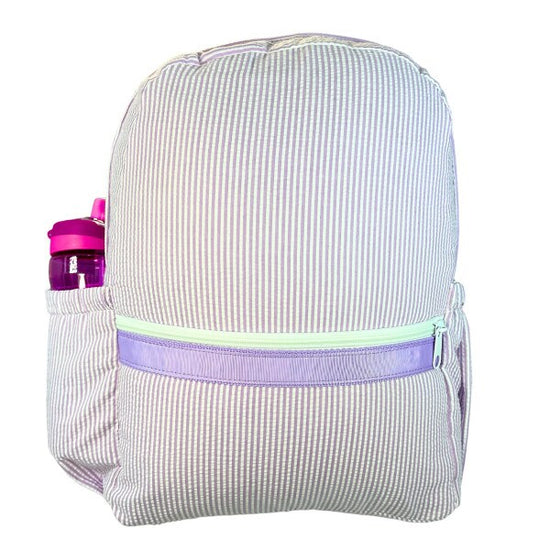 Lilac Seersucker Medium Backpack