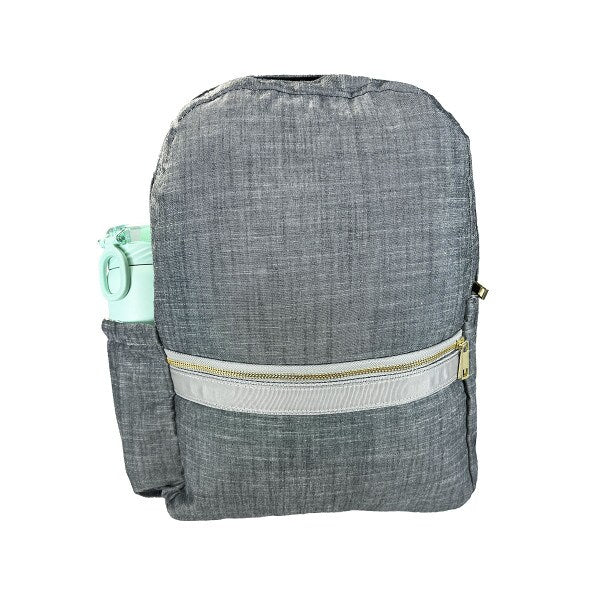 Grey Chambray Medium Backpack