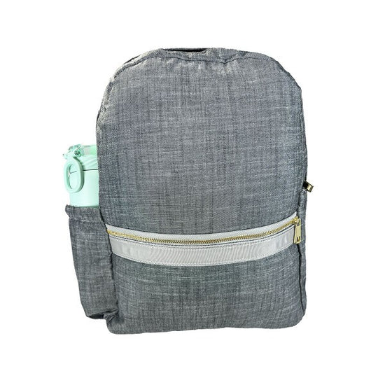 Grey Chambray Medium Backpack