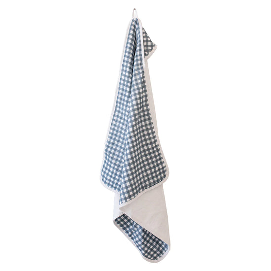 Load image into Gallery viewer, Navy Gingham Hooded Towel
