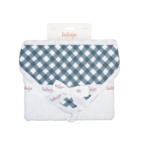 Load image into Gallery viewer, Navy Gingham Hooded Towel

