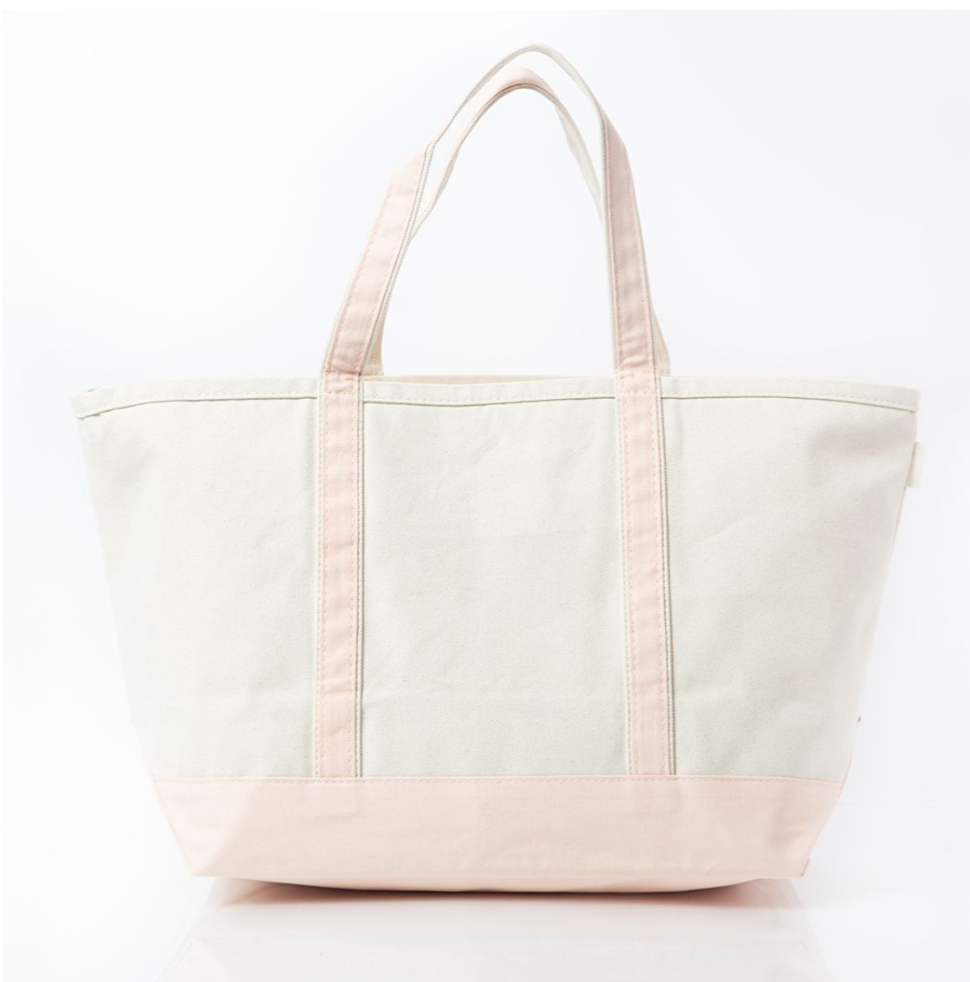 Powder Pink Large Zippered Tote Bag