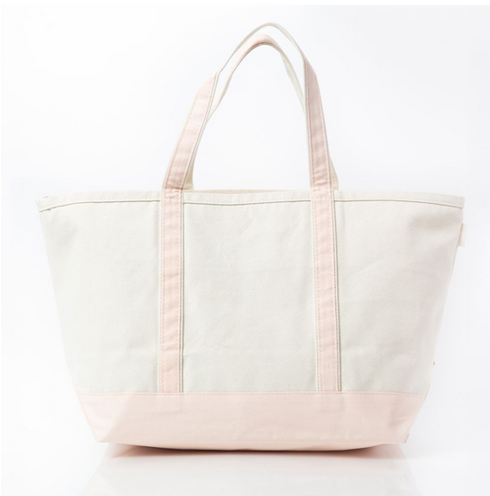 Powder Pink Large Zippered Tote Bag