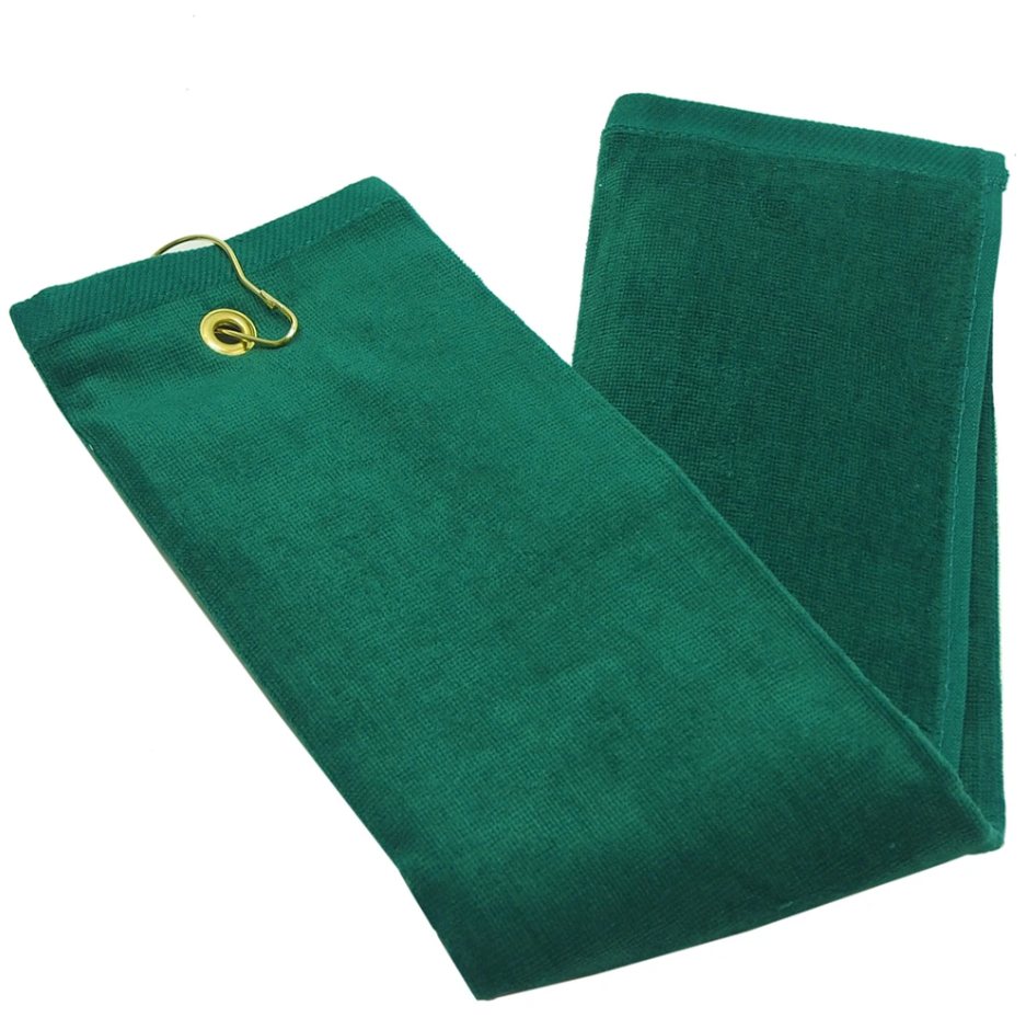 Green Tri-Fold Golf Towel