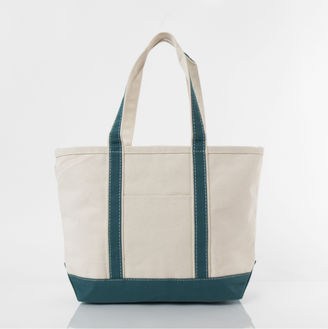 Teal Medium Zippered Tote Bag