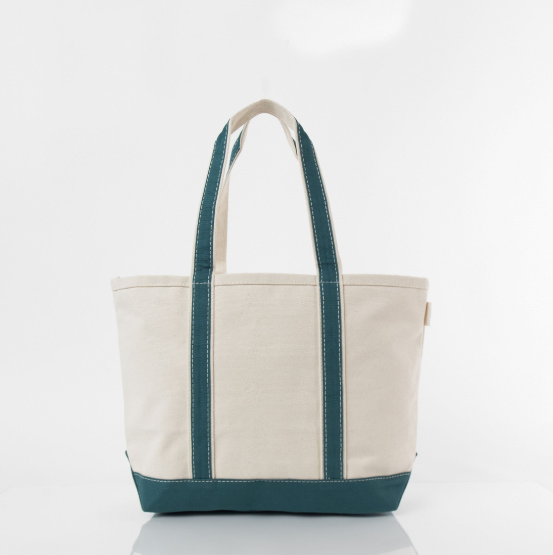 Teal Medium Zippered Tote Bag