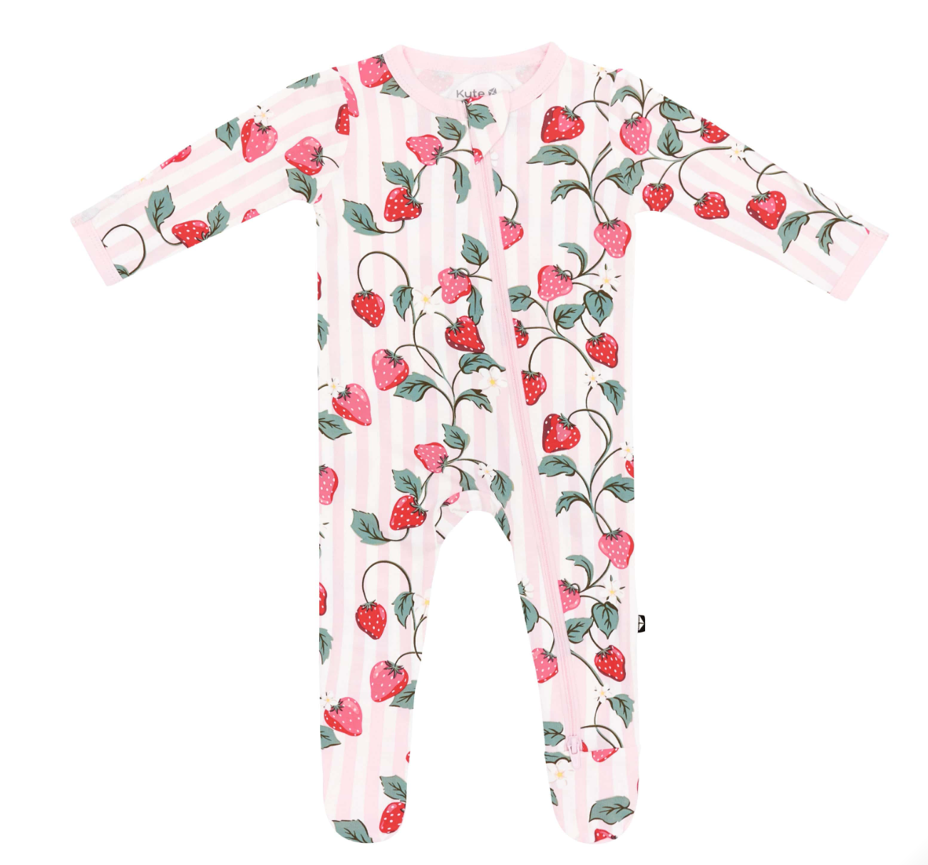 Strawberry Fields Zippered Footie