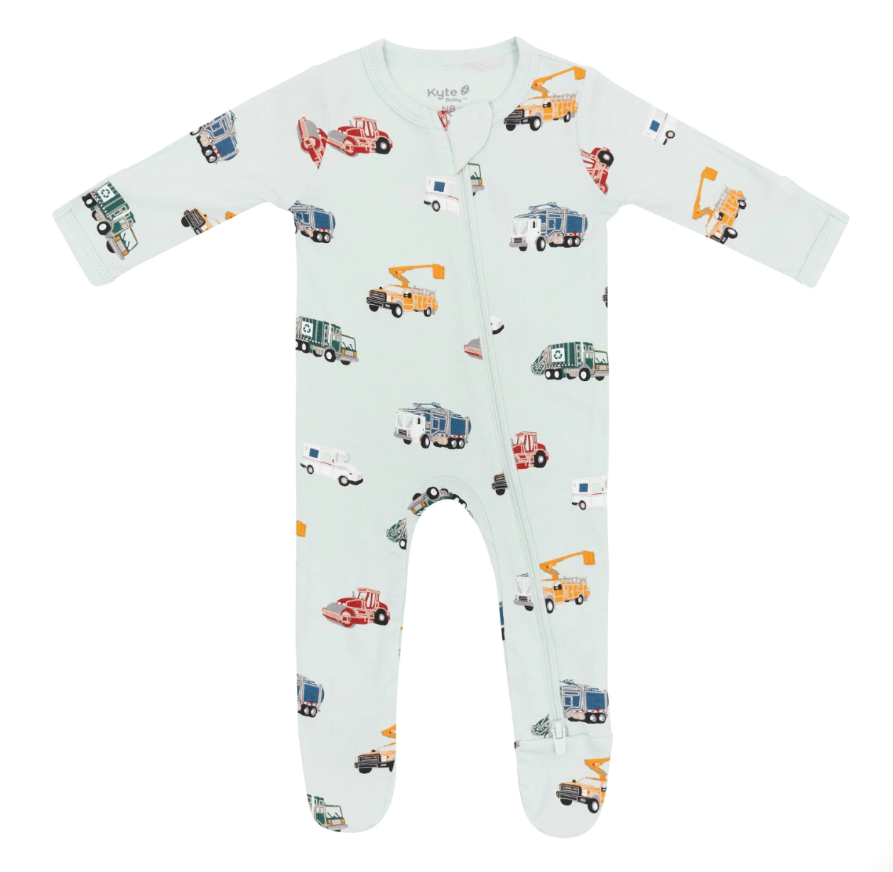City Vehicles Zippered Footie