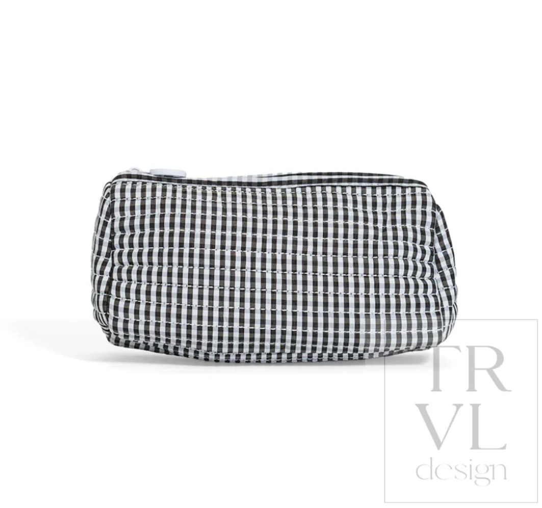Black Gingham Quilted Pochette Bag