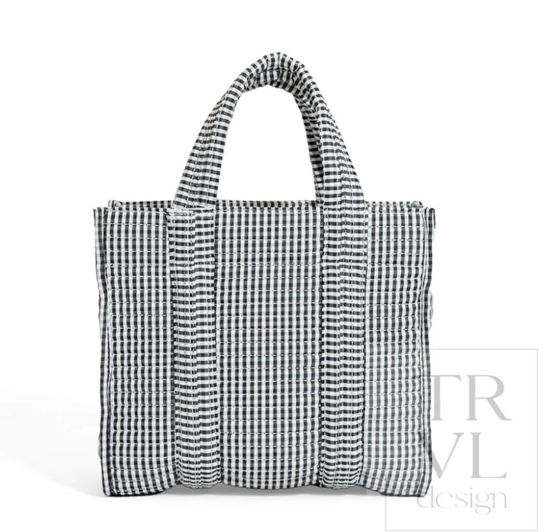 Black Gingham Quilted Go Go Stroller Tote