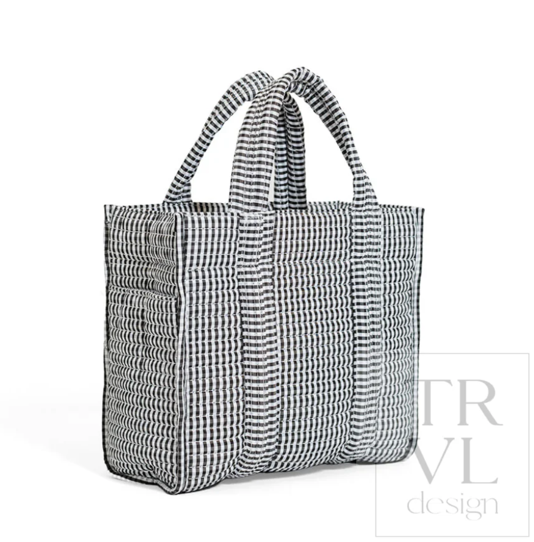Black Gingham Quilted Go Go Stroller Tote