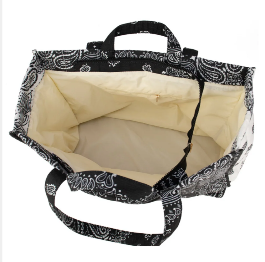 Bandana Quilted Tote - Black
