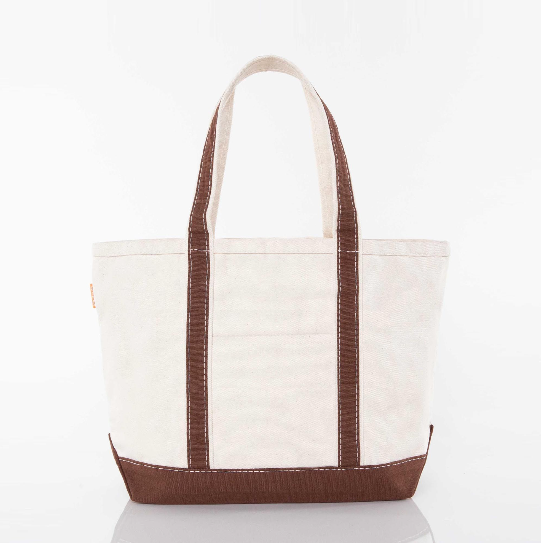 Brown Medium Zippered Tote Bag