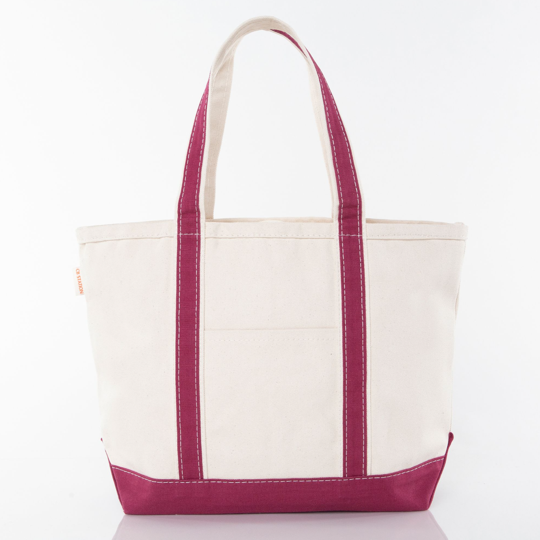 Maroon Medium Zippered Tote Bag