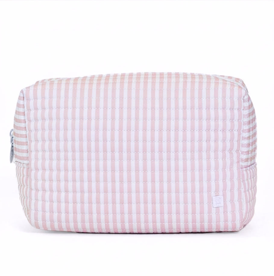 Pink Pimlico Stripe Quilted Everyday Toiletry Bag
