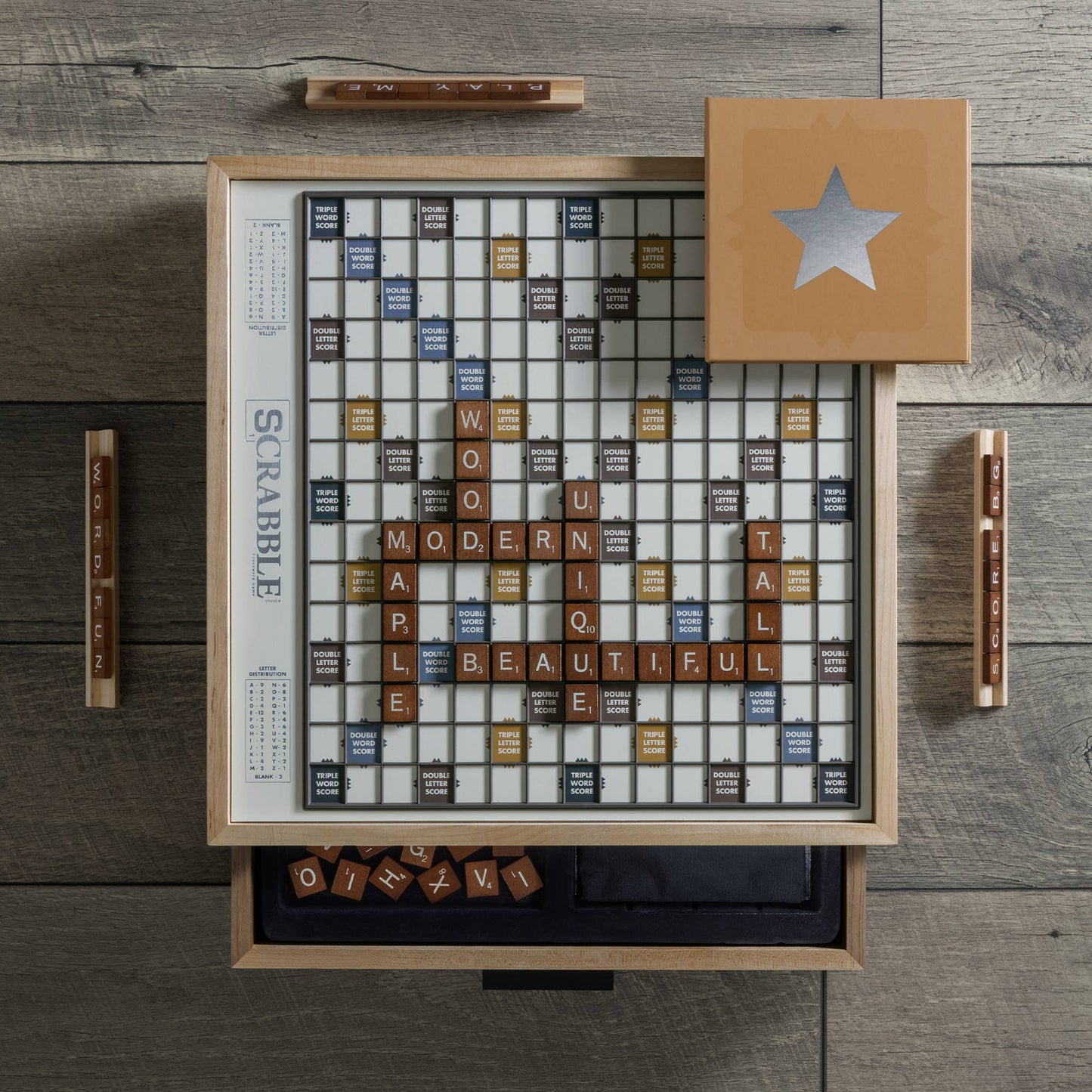 Scrabble Maple Luxe Edition with Rotating Gameboard