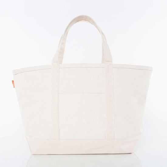 Natural Large Zippered Tote Bag