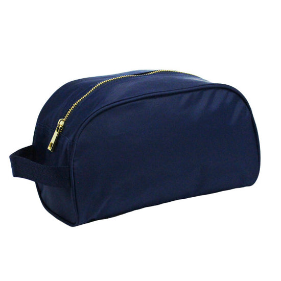 Load image into Gallery viewer, Navy Nylon Brass Traveler Toiletry Bag
