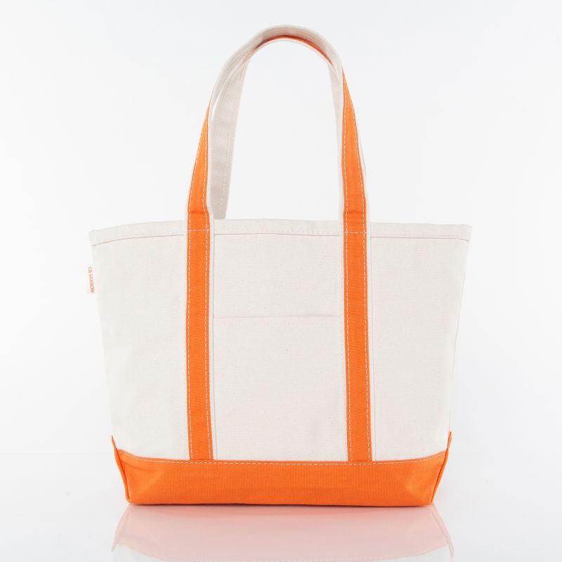 Orange Medium Zippered Tote Bag