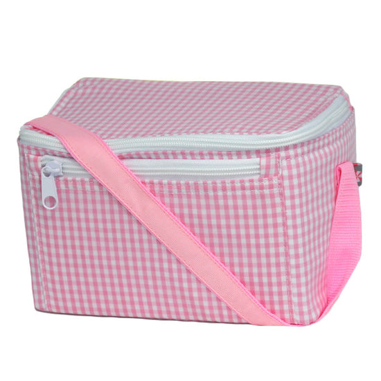 Pink Gingham Rectangle Lunch Box