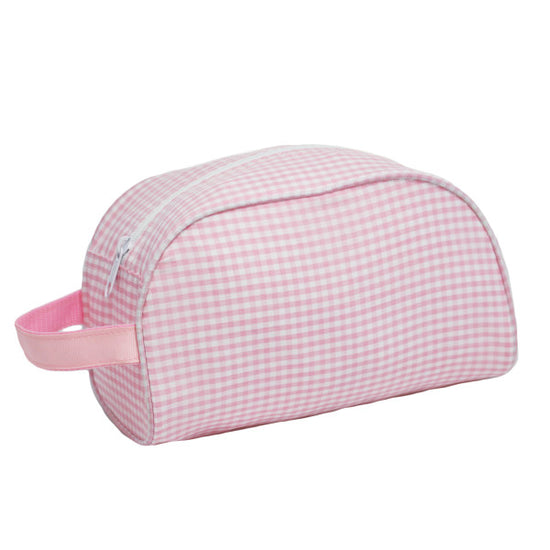 Load image into Gallery viewer, Pink Gingham Traveler Toiletry Bag
