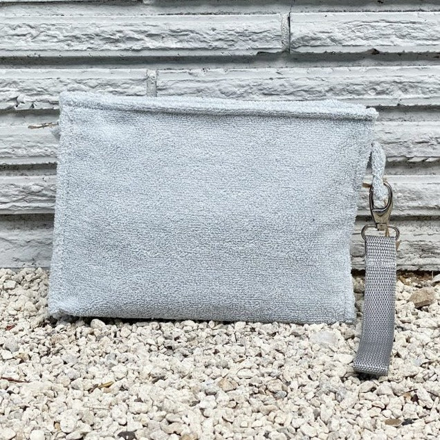 Pearl Grey Small Terry Pouch