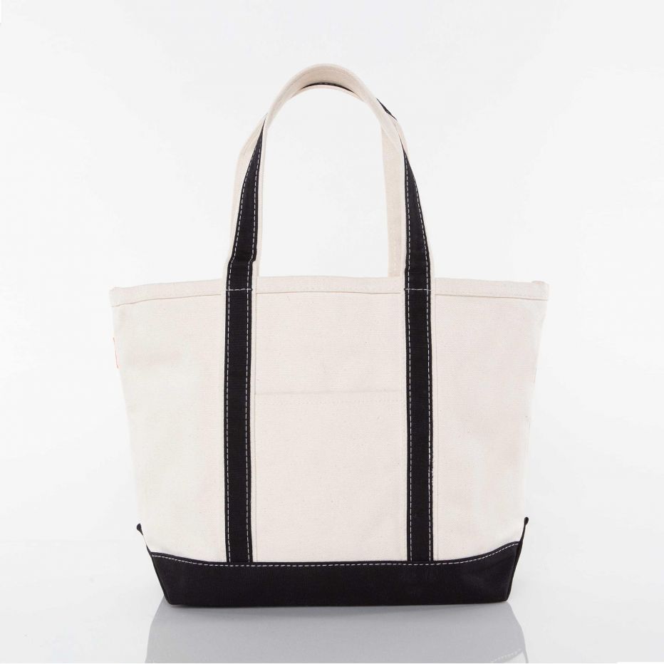 Black Medium Zippered Tote Bag
