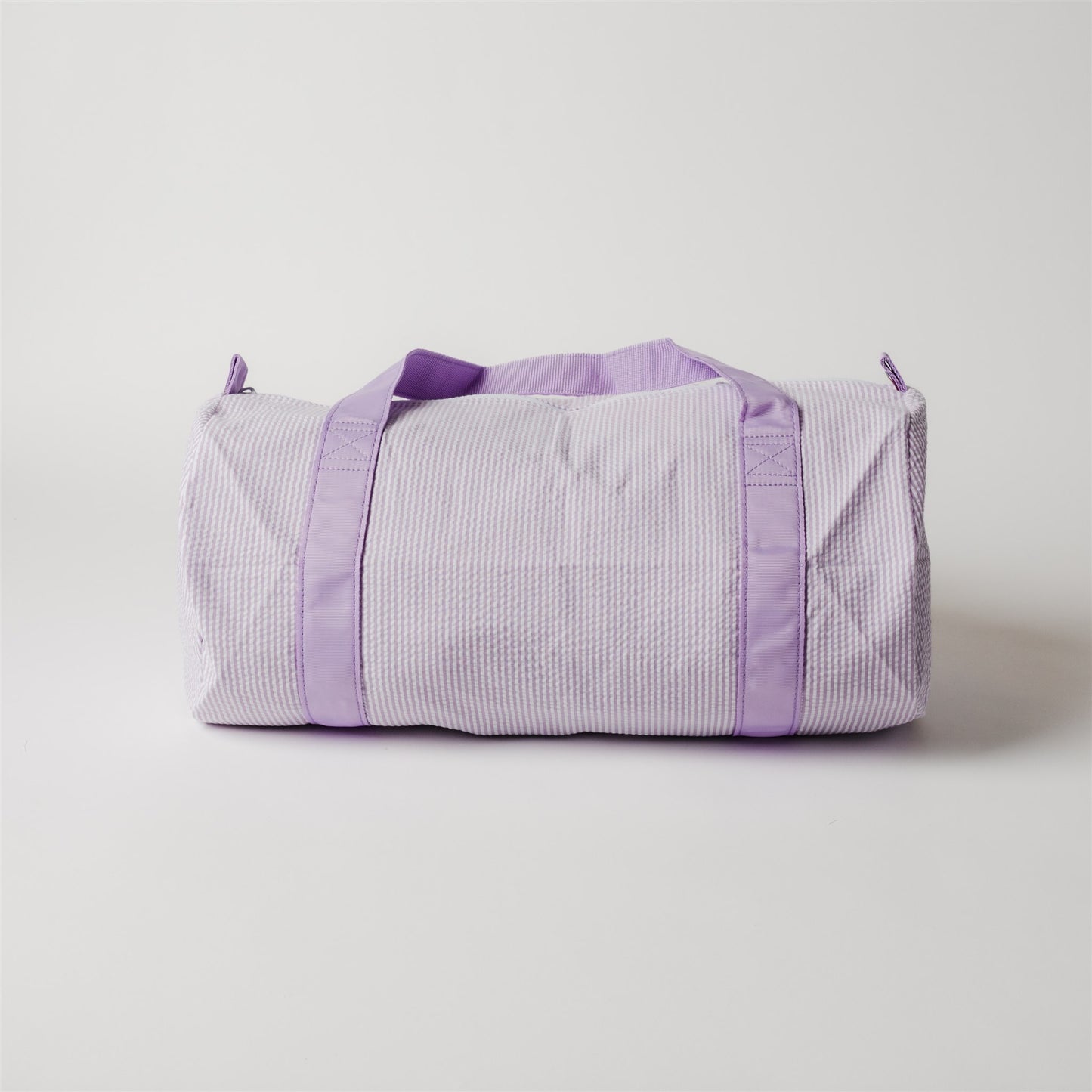 Load image into Gallery viewer, Lilac Seersucker Medium Duffel Bag
