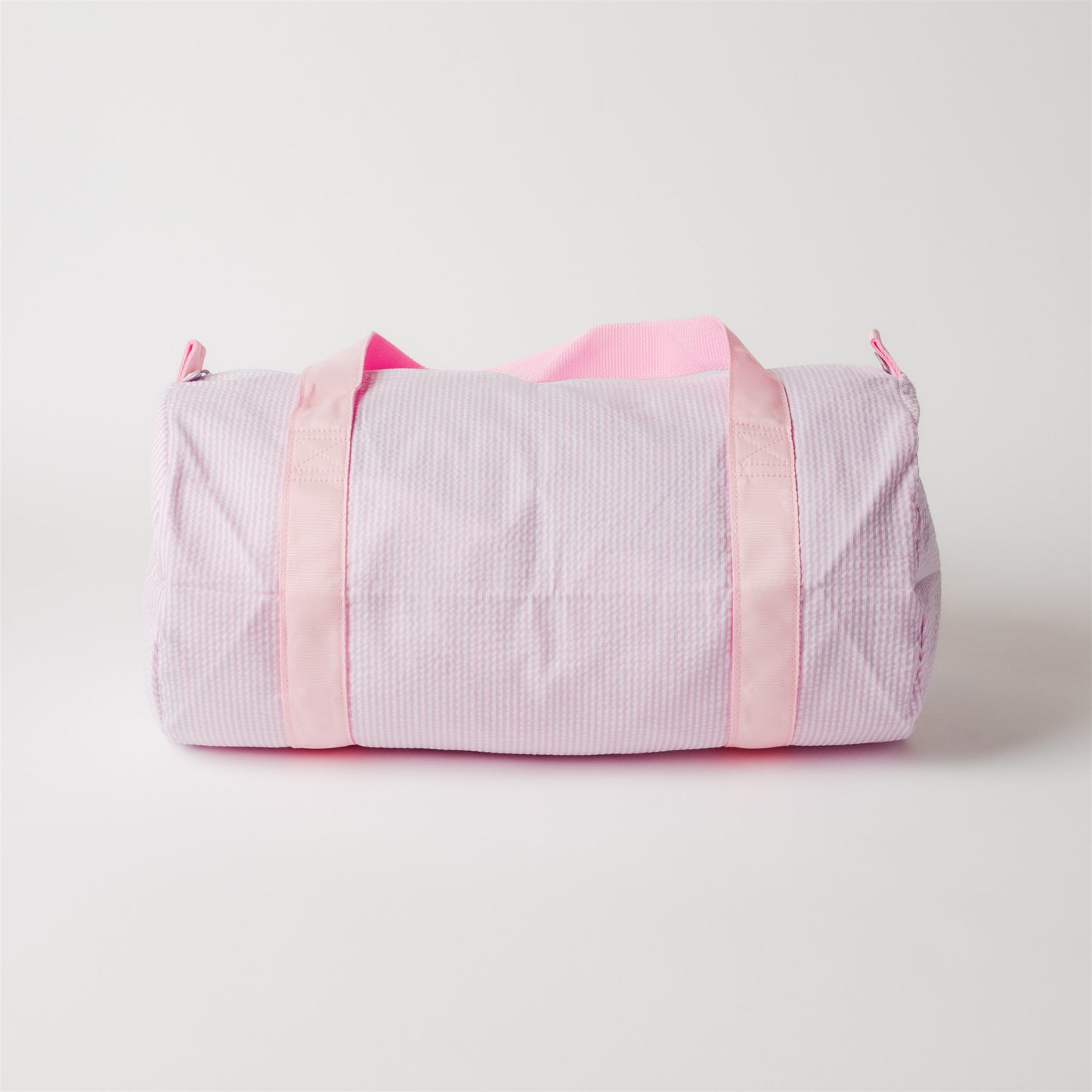 Load image into Gallery viewer, Pink Seersucker Medium Duffel Bag
