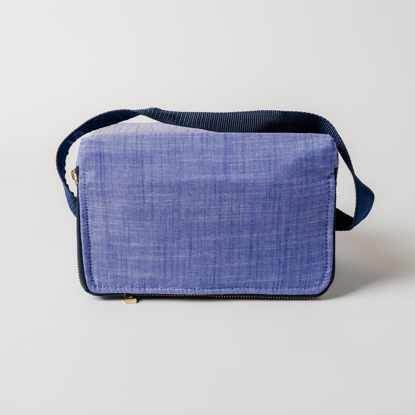 Navy Chambray and Brass Rectangle Lunch Box