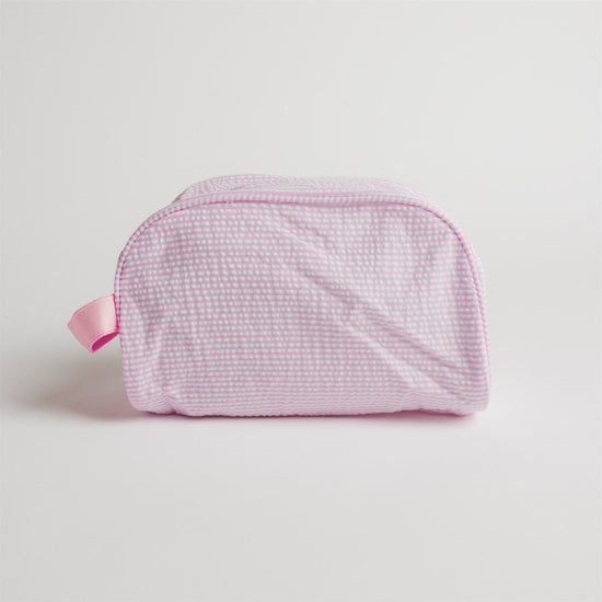 Load image into Gallery viewer, Pink Seersucker Traveler Toiletry Bag

