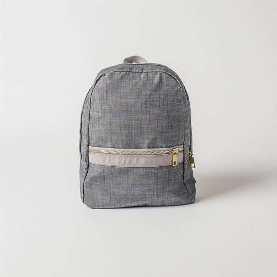 Load image into Gallery viewer, Grey Chambray Toddler Backpack
