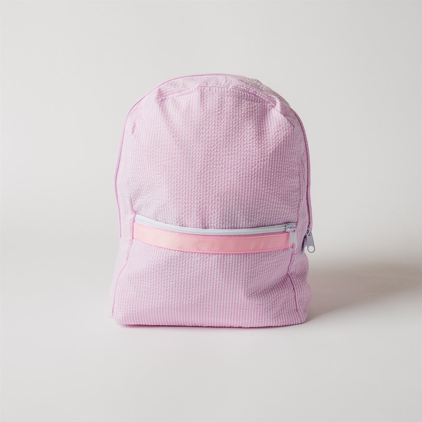 Load image into Gallery viewer, Pink Seersucker Medium Backpack
