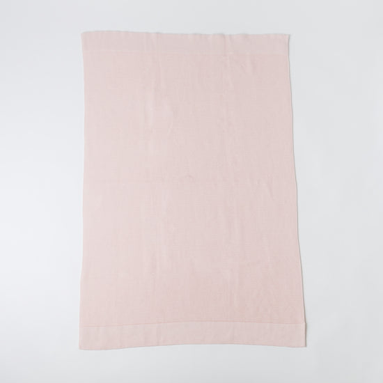Soft Pink Sweater Knit Cotton Baby Blanket