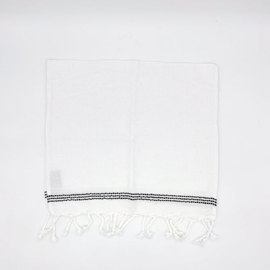 Guest Towel - Thin Stitches White