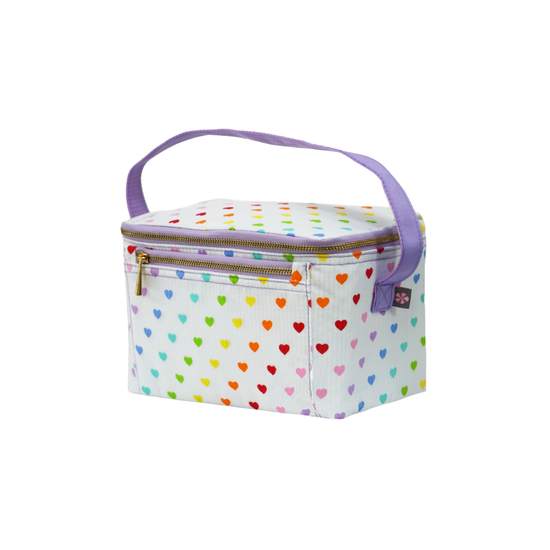 Load image into Gallery viewer, Tiny Hearts Seersucker Rectangle Lunch Box
