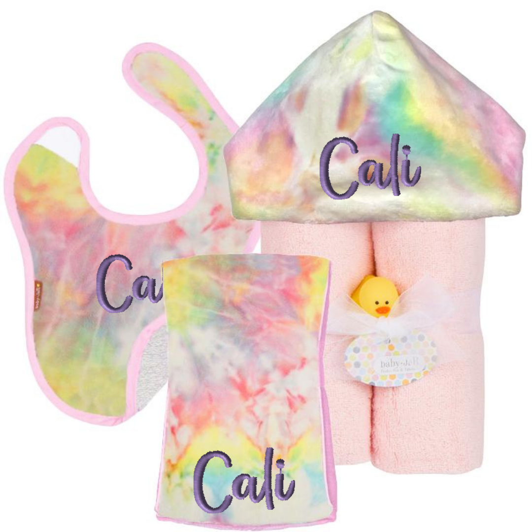 Pastel Tie Dye Welcome Baby Gift Set