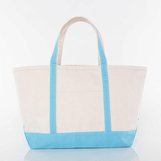 Baby Blue Large Zippered Tote Bag