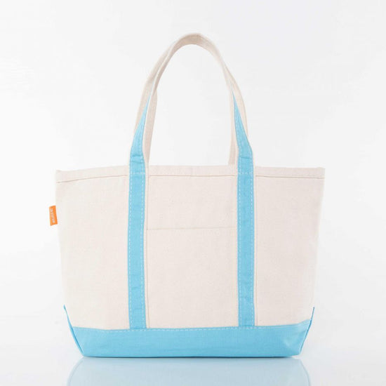 Load image into Gallery viewer, Baby Blue Medium Zippered Tote Bag
