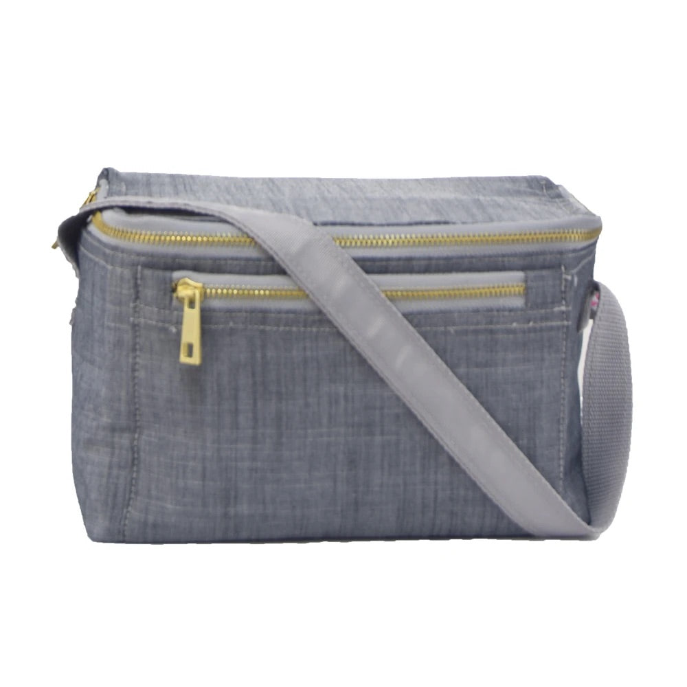Grey Chambray Rectangle Lunch Box