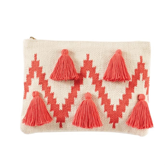 Load image into Gallery viewer, Jumbo Coral Tassel Clutch
