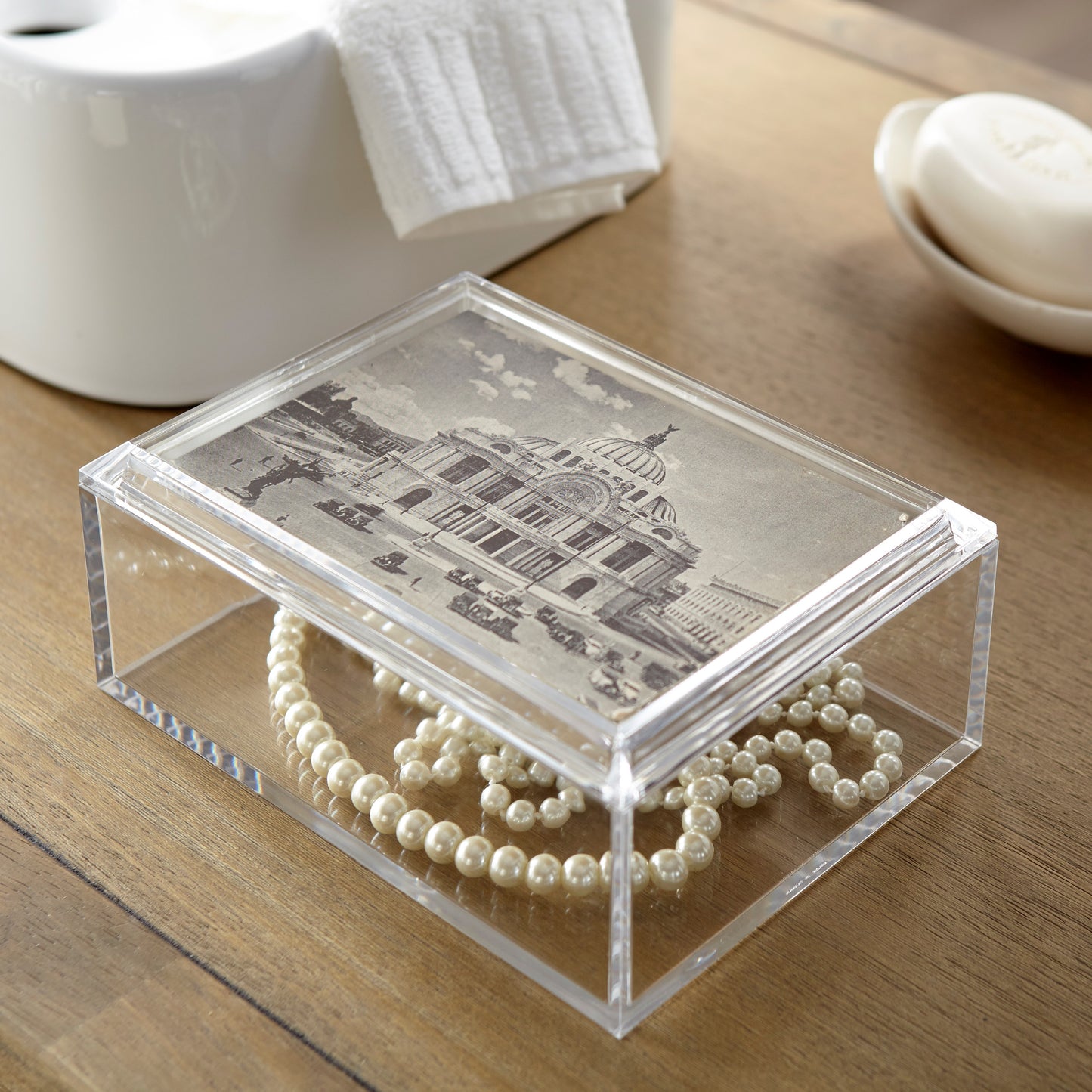 Load image into Gallery viewer, Acrylic Jewelry Box with Photo Frame Lid
