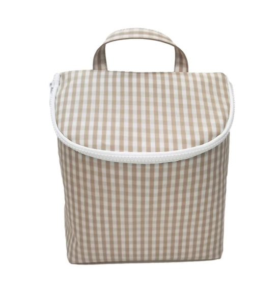 Load image into Gallery viewer, Khaki Gingham Take Away Lunch Box
