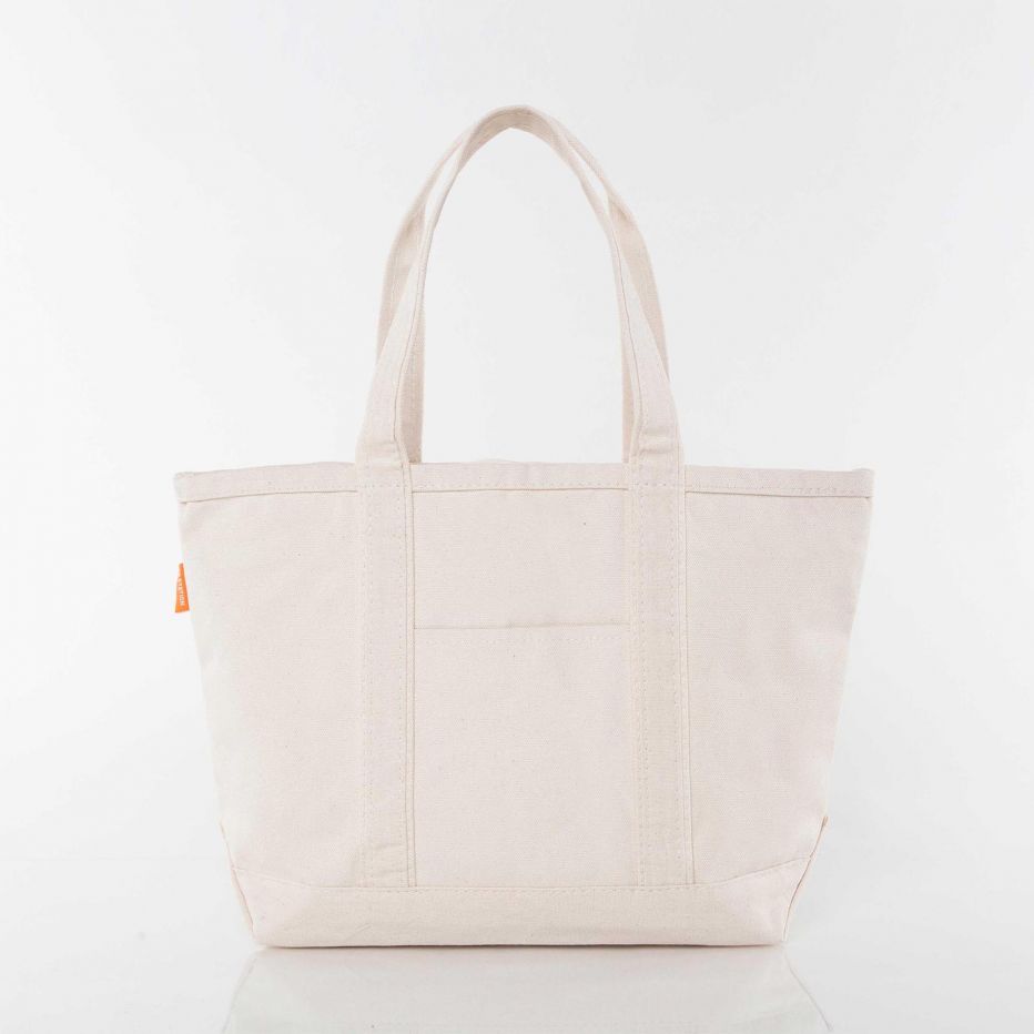 Natural Medium Zippered Tote Bag